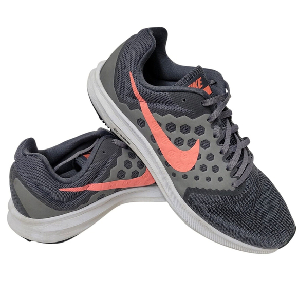 Nike Downshifter Gray Lava Glow Sunset Running Shoes Women's Size 9.5. Pre-owned - Picture 1 of 9